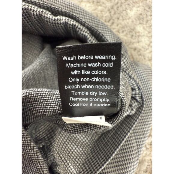 So Womens Size S Houndstooth Tie Front Black White Pants Casual Stretch - Picture 10 of 11